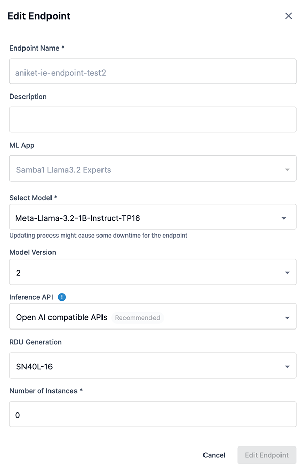 Update endpoint window